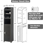 Toilet Paper Holder Stand Bathroom Storage Cabinet Beside Toilet Storage for Small Bathroom - 6.7D x 6.7W x 30H