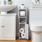 Toilet Paper Holder Stand Bathroom Storage Cabinet Beside Toilet Storage for Small Bathroom - 6.7D x 6.7W x 30H