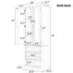 Tall Storage Cabinet with Three Drawers for Bathroom/Office