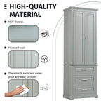 Tall Storage Cabinet with Three Drawers for Bathroom/Office