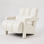 Modern Upholstered accent chair, Comfortable Linen Fabric with a pillow for Living room,bedroo,mLinen