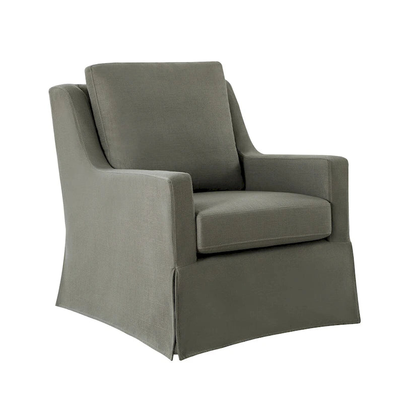 Stan Farmhouse Slipcover Rocking Swivel Chair by HULALA HOME