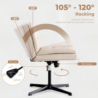 Armless Home Office Desk Chair Vanity Chair No Wheels