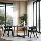 Middlebrook Modern Boucle Curved Solid Wood Dining Chair (Set of 2)