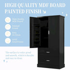 64 Tall Bathroom Storage Cabinet with Two Doors, Drawers