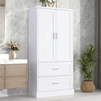 64 Tall Bathroom Storage Cabinet with Two Doors, Drawers