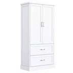 64 Tall Bathroom Storage Cabinet with Two Doors, Drawers