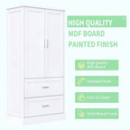 64 Tall Bathroom Storage Cabinet with Two Doors, Drawers