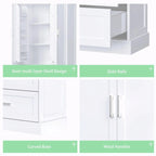 64 Tall Bathroom Storage Cabinet with Two Doors, Drawers