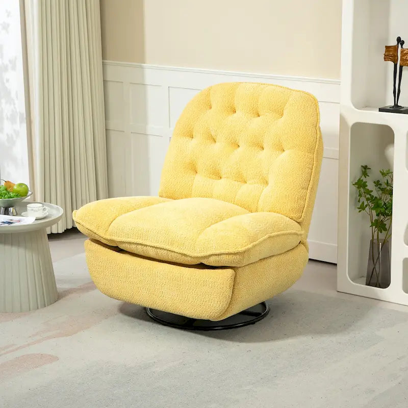 Modern Chenille 360-Degree Swivel Recliner, Set of 1