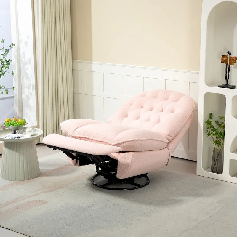 Modern Chenille 360-Degree Swivel Recliner, Set of 1