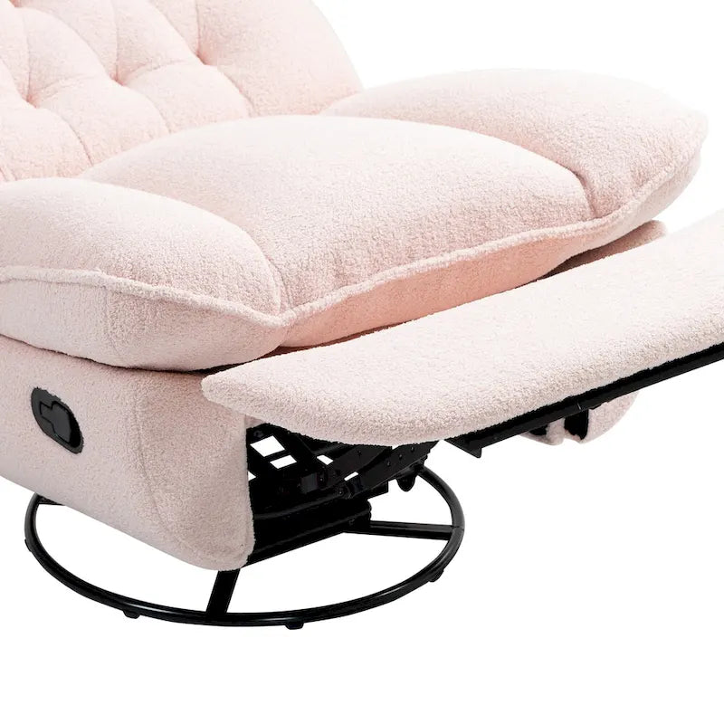 Modern Chenille 360-Degree Swivel Recliner, Set of 1
