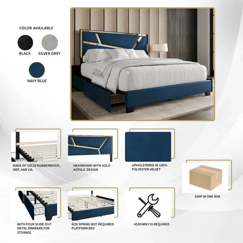 CraftPorch Elegance Platform Bed