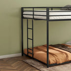 Adin Modern Full Over Full Bunk Bed with Black Metal Guard Rail by Christopher Knight Home
