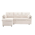 The L-shaped storage seat assembly sofa folds into a recliner