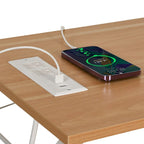 Rolling Kitchen Island Cart With Storage Shelf and Power Outlet