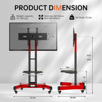 Universal Swivel TV Stand for 32-80 inch TVs, Height Adjustable Table Top TV Stand Mount with Tilt, Max VESA 600x400mm