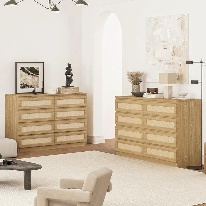 8 Drawer Double Dresser, Wooden Dresser Chest