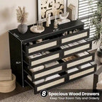 8 Drawer Double Dresser, Wooden Dresser Chest