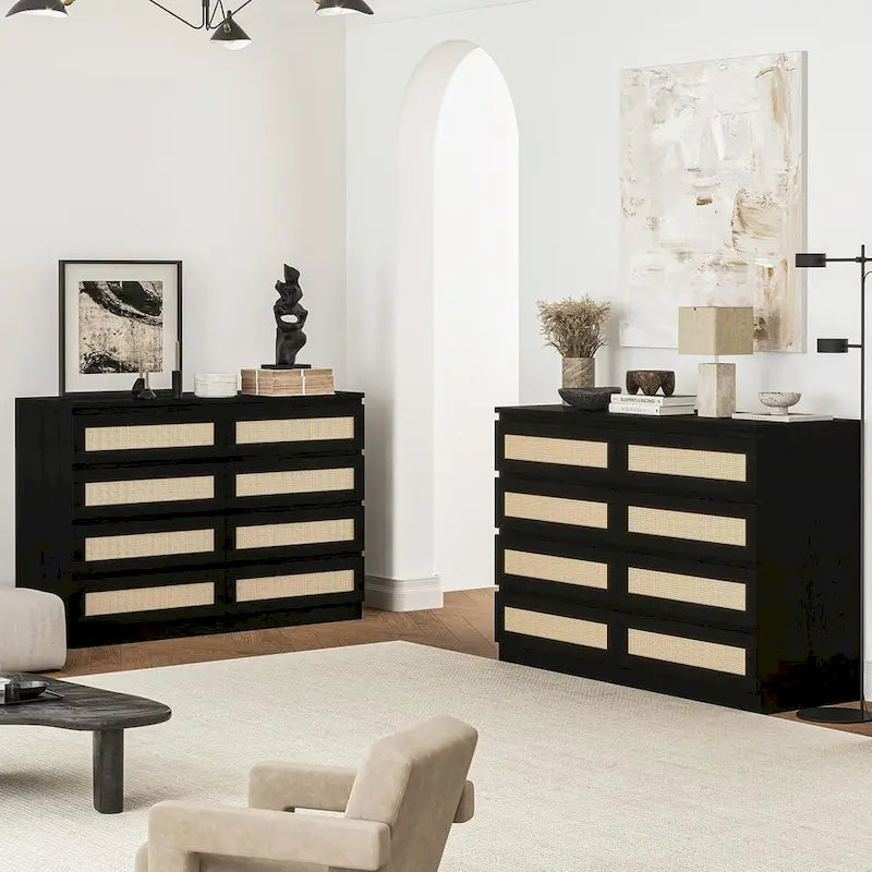 8 Drawer Double Dresser, Wooden Dresser Chest