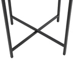 Metal X-Shaped Side End Accent Table with Textured Glass Tabletop - Gold or Black- Roche River Decor