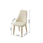 Dining Chair with PU Leather White strong metal legs for Living Room Dining Room Reception Room (Set of 2)