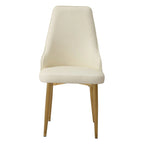 Dining Chair with PU Leather White strong metal legs for Living Room Dining Room Reception Room (Set of 2)
