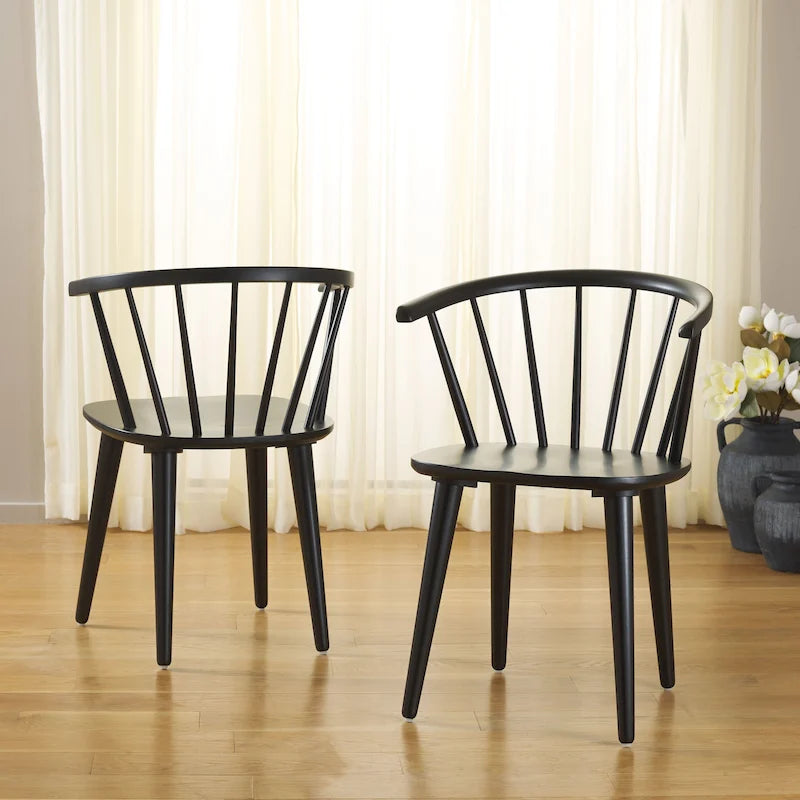 SAFAVIEH Home Blanchard 18-inch Curved Spindle Side Chair [SET of 2] - 21W x 21D x 30H