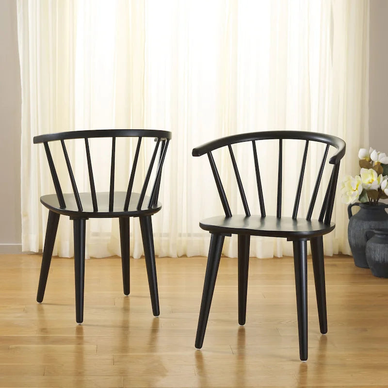 SAFAVIEH Home Blanchard 18-inch Curved Spindle Side Chair [SET of 2] - 21W x 21D x 30H