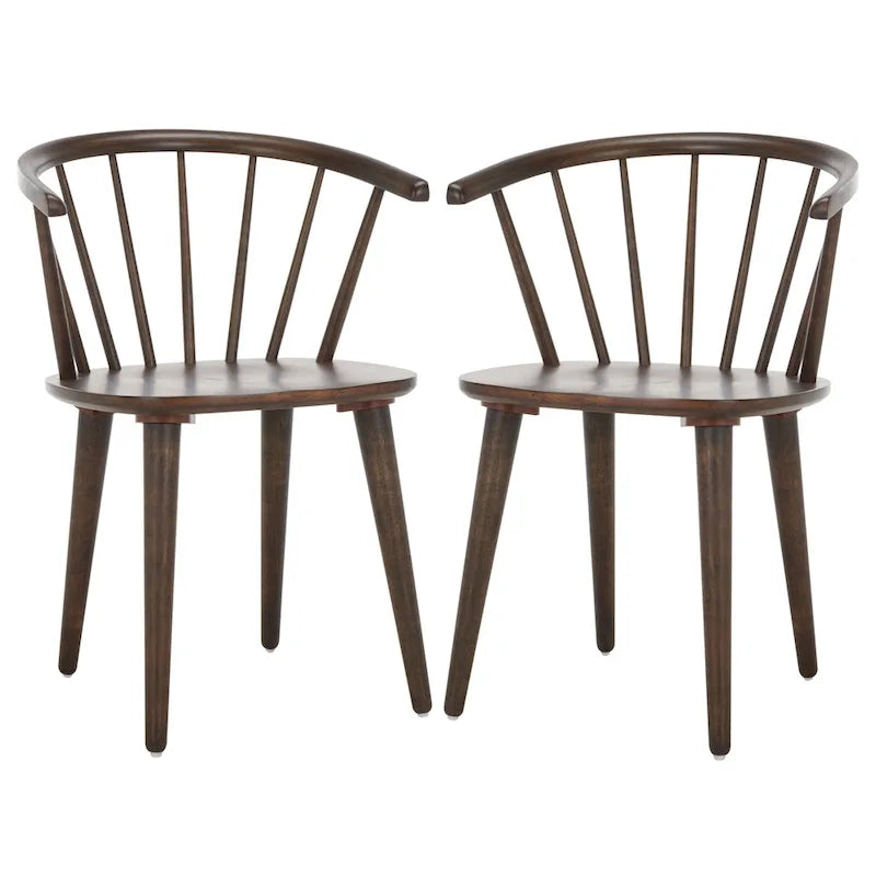 SAFAVIEH Home Blanchard 18-inch Curved Spindle Side Chair [SET of 2] - 21W x 21D x 30H