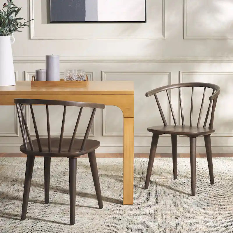 SAFAVIEH Home Blanchard 18-inch Curved Spindle Side Chair [SET of 2] - 21W x 21D x 30H