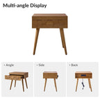 Julian Mid-century Modern End Table with Charging Station Set of 2 by HULALA HOME