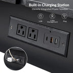 Julian Mid-century Modern End Table with Charging Station Set of 2 by HULALA HOME