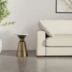 WYNDENHALL Viviana Modern 16 inch Wide Metal Side Table in Antique Brass - 16 inch Wide