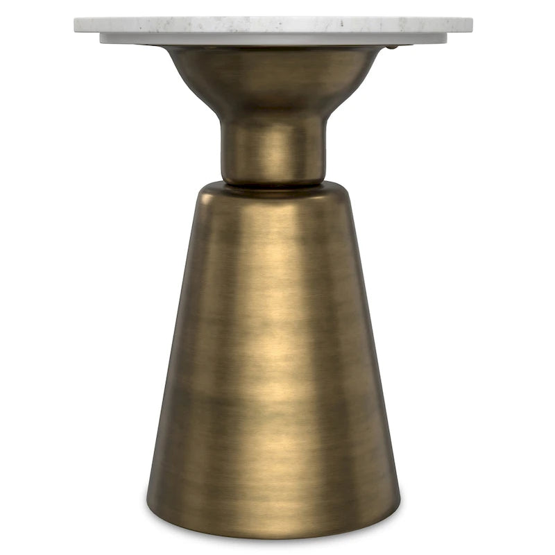 WYNDENHALL Viviana Modern 16 inch Wide Metal Side Table in Antique Brass - 16 inch Wide