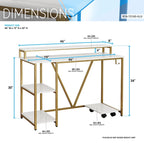 Industrial Writing Desk, Gold