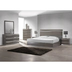 Somette 4-piece Devlin Grey Glossy King-size Bedroom Set
