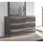 Somette 4-piece Devlin Grey Glossy King-size Bedroom Set